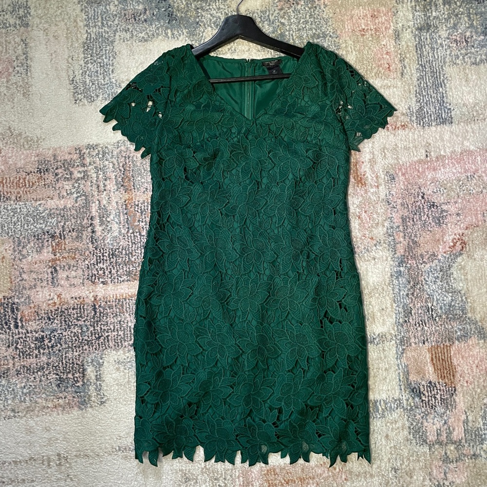 Ann Taylor Factory Petite Green Lace Dress